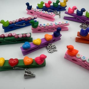 Cheer Duck Pins with Charms, Set of 10
