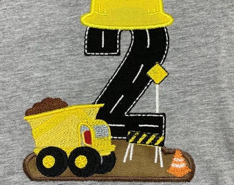 Construction birthday shirt, backhoe