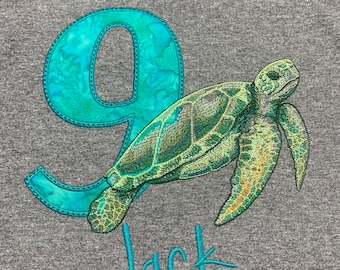 Sea Turtle, Under the Sea Birthday Shirt, Aquarium
