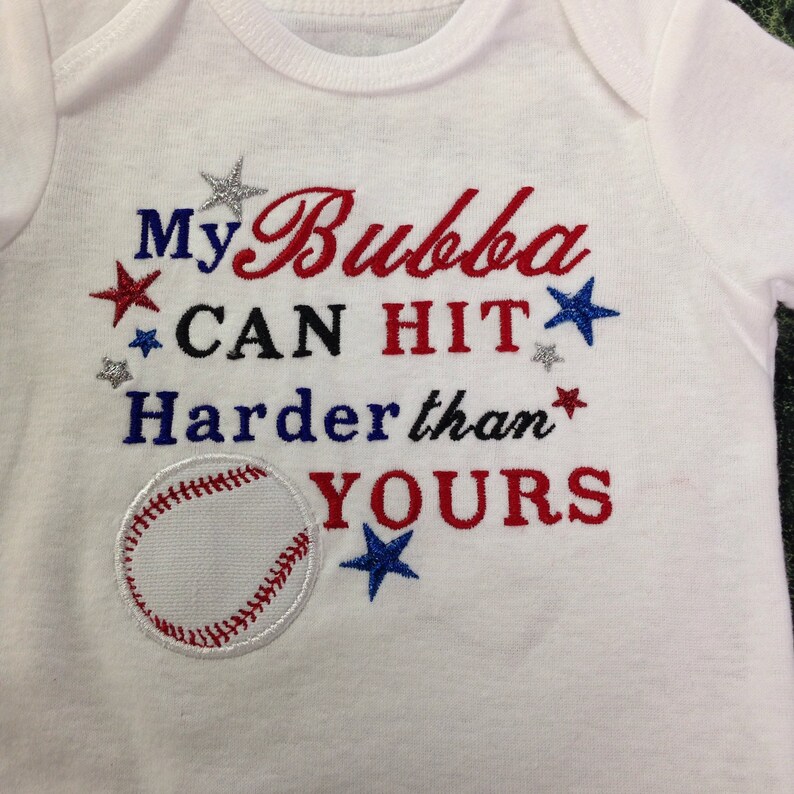 My Bubba Can Hit Harder Than Yours Baseball or Softball Shirt Etsy