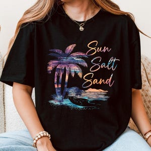 Tropical Sun Salt Sand T-Shirt: Retro Beach Party Tee