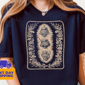 Three Hearts of the Holy Family Shirt, Catholic Prayer T-Shirt