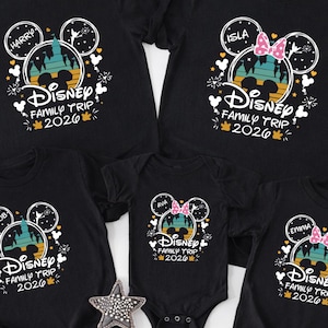 Personalized Disneyworld Family Trip Shirt, Disney Family Vacation T-Shirt, Custom Disney Family Matching Shirt, Disney Minnie Mickey Shirts image 1