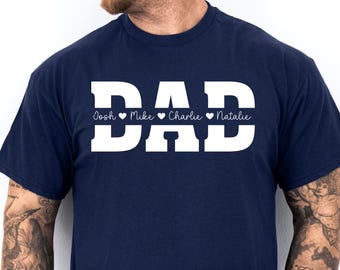 Custom Dad Shirt with Kids Names, Custom Dad T-Shirt, Father&#39;s Day Gift, Personalized Dad Tshirt, New Dad Gift, Father&#39;s Day Shirt, Dad Tee