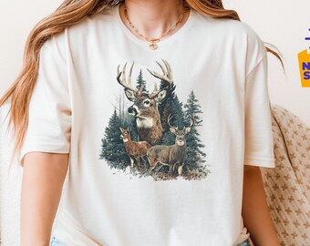 Vintage Deer 90s Graphic Shirt: Retro Wildlife Hunter Tee