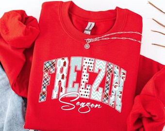 Women Winter Sweatshirt: Freezin Season Sweater