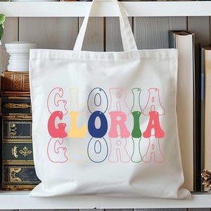 Personalized Name Tote Bag, Custom Name Tote Bag, Womens Tote Bag, Custom Shopping Bag, Kid School Bag, Shopper Bag, Customized Gift For Her
