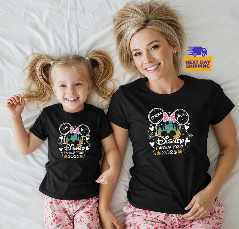 Personalized Disneyworld Family Trip Shirt, Disney Family Vacation T-Shirt, Custom Disney Family Matching Shirt, Disney Minnie Mickey Shirts image 15