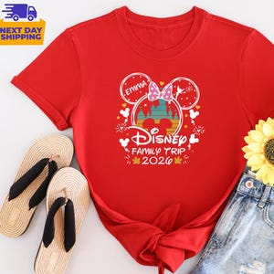 Personalized Disneyworld Family Trip Shirt, Disney Family Vacation T-Shirt, Custom Disney Family Matching Shirt, Disney Minnie Mickey Shirts image 13