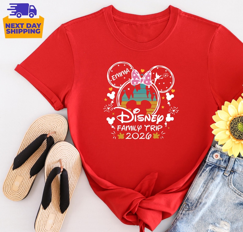Personalized Disneyworld Family Trip Shirt, Disney Family Vacation T-Shirt, Custom Disney Family Matching Shirt, Disney Minnie Mickey Shirts image 13