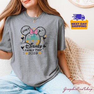 Personalized Disneyworld Family Trip Shirt, Disney Family Vacation T-Shirt, Custom Disney Family Matching Shirt, Disney Minnie Mickey Shirts image 9