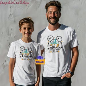 Personalized Disneyworld Family Trip Shirt, Disney Family Vacation T-Shirt, Custom Disney Family Matching Shirt, Disney Minnie Mickey Shirts image 3