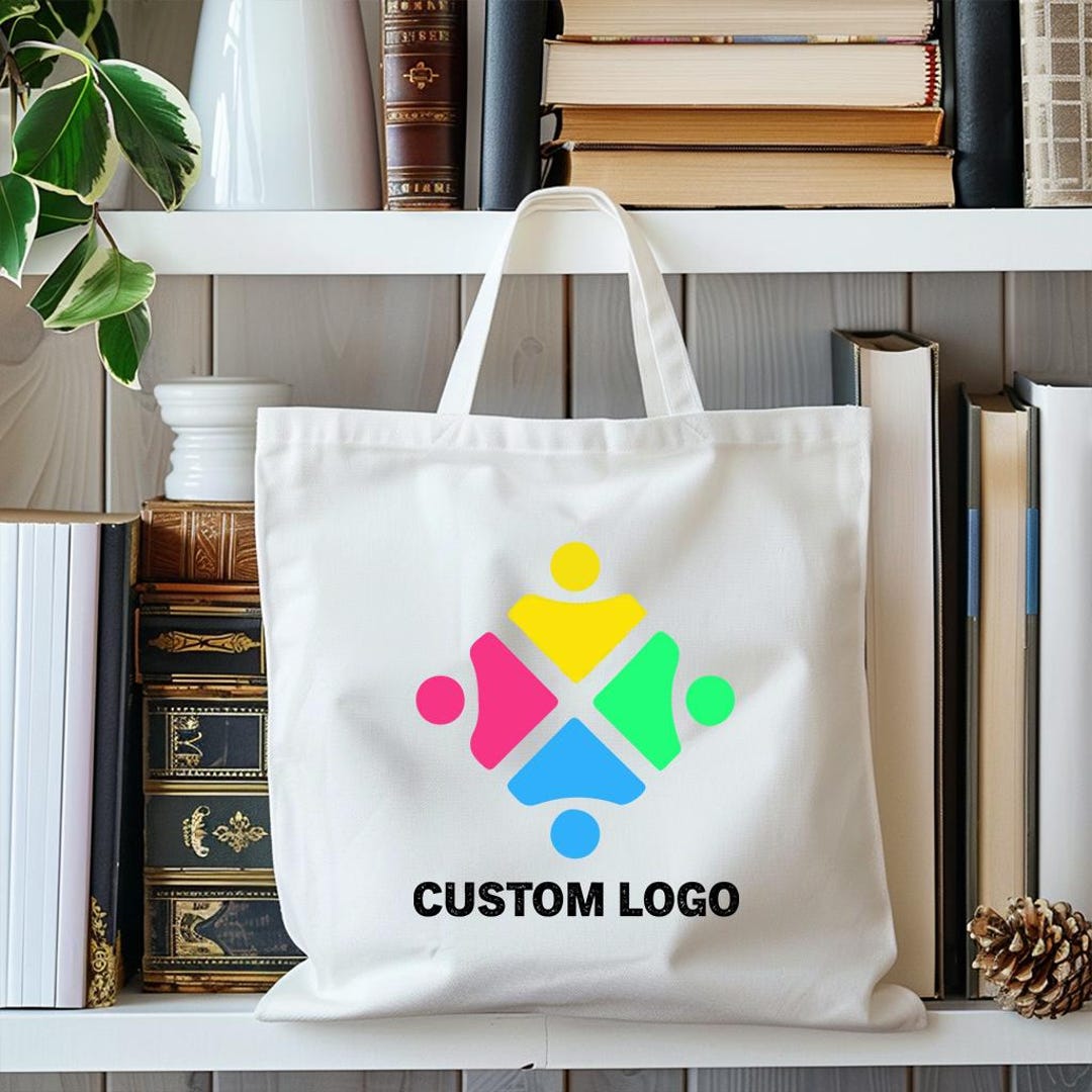 Custom Logo Tote Bag: Personalized Photo or Text Print - Etsy