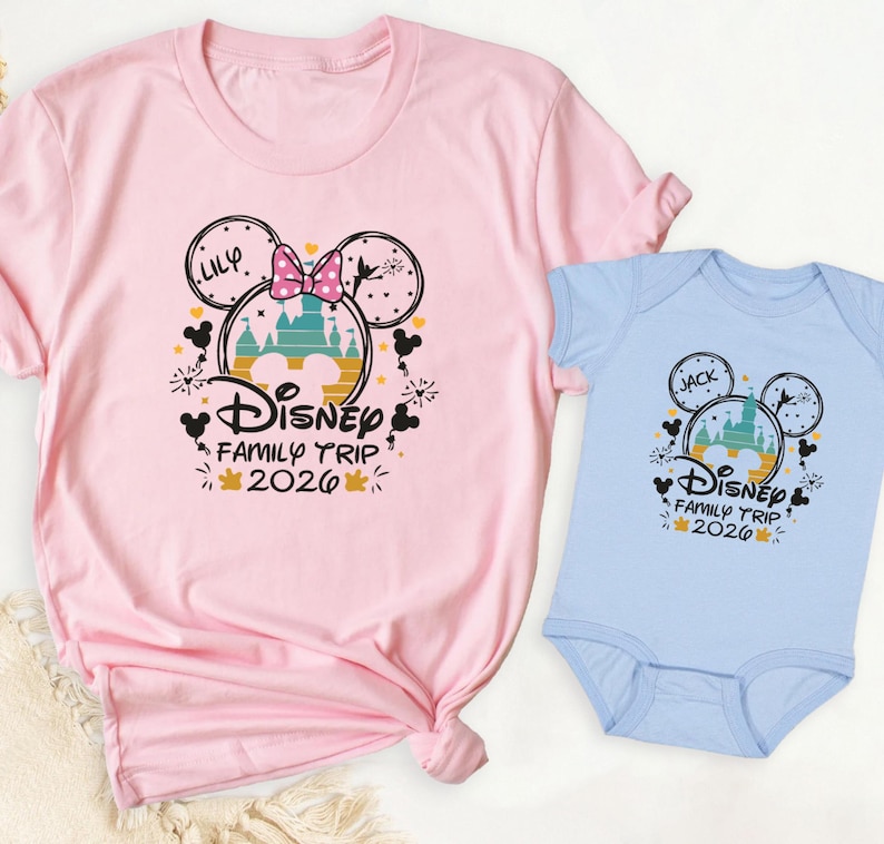 Personalized Disneyworld Family Trip Shirt, Disney Family Vacation T-Shirt, Custom Disney Family Matching Shirt, Disney Minnie Mickey Shirts image 12