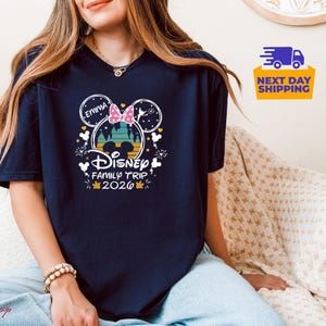 Personalized Disneyworld Family Trip Shirt, Disney Family Vacation T-Shirt, Custom Disney Family Matching Shirt, Disney Minnie Mickey Shirts image 8