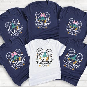 Personalized Disneyworld Family Trip Shirt, Disney Family Vacation T-Shirt, Custom Disney Family Matching Shirt, Disney Minnie Mickey Shirts image 2