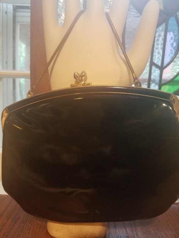 Vintage Handbag/Clutch Black Patent