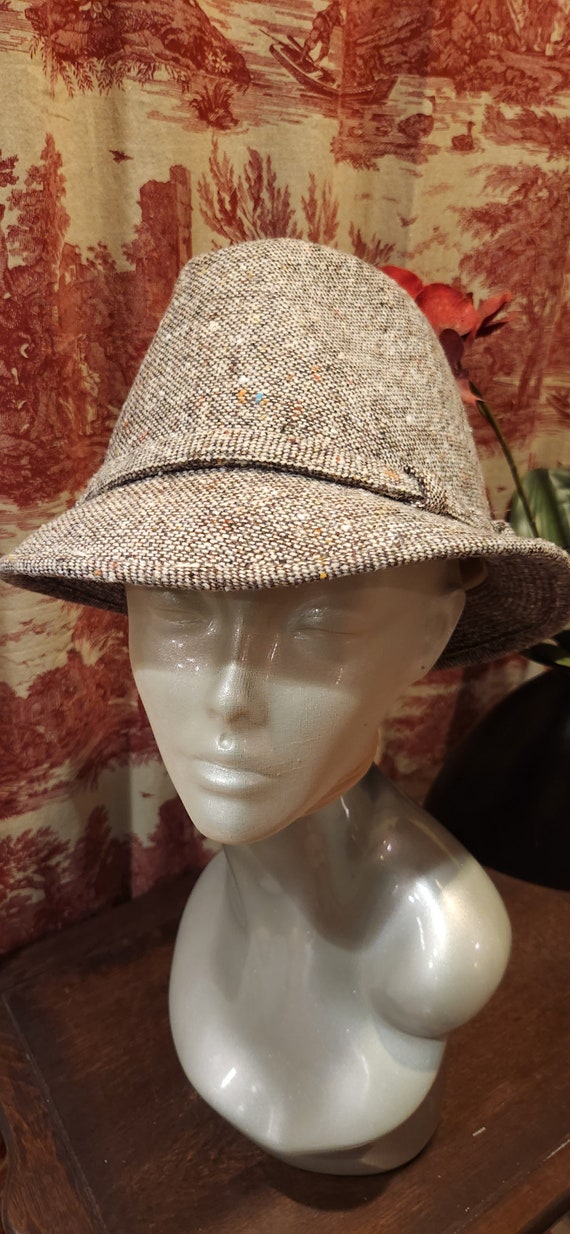 Vintage KNOX Tweed Fedora With Feather Trim Sz 7.5 - Etsy Israel display picture 3