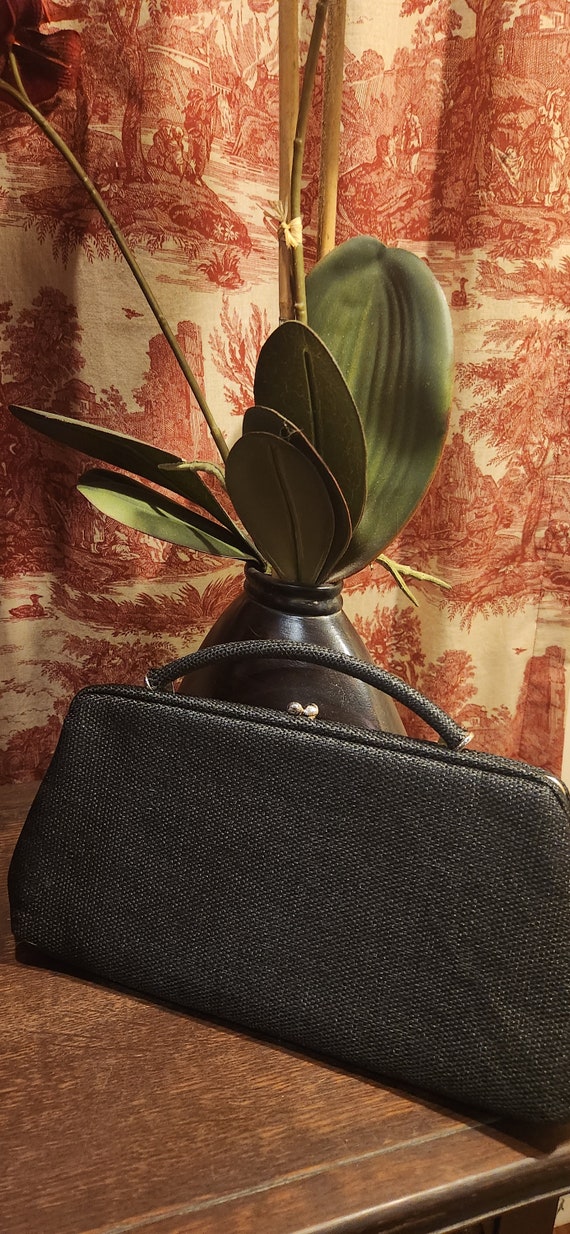 Vintage Harry Levine Evening Bag - Black Matte