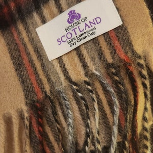 House of Scotland Camel/Red/Muted Black Plaid Scarf
