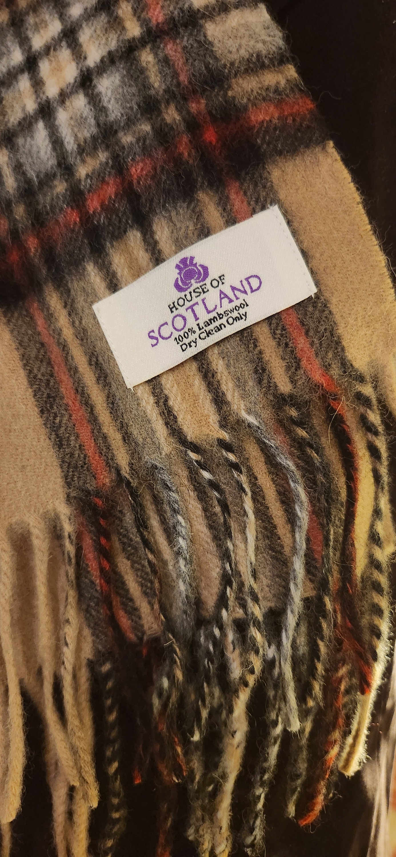 House of Scotland Camel/red/muted Black Plaid Scarf - Etsy