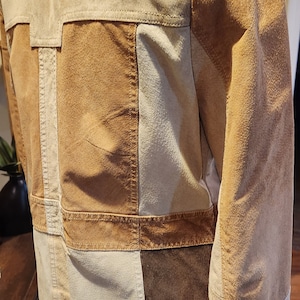 1980s Vintage Patchwork Suede Jacket Sz L