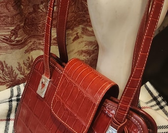 Brighton Red Y2K Croc Hobo-schoudertas