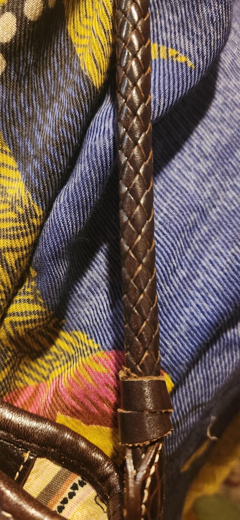 Vintage Brighton "Sydney" axelväska i stråläder bild 4