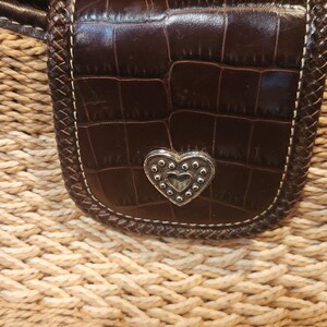 Vintage Brighton "Sydney" axelväska i stråläder bild 2