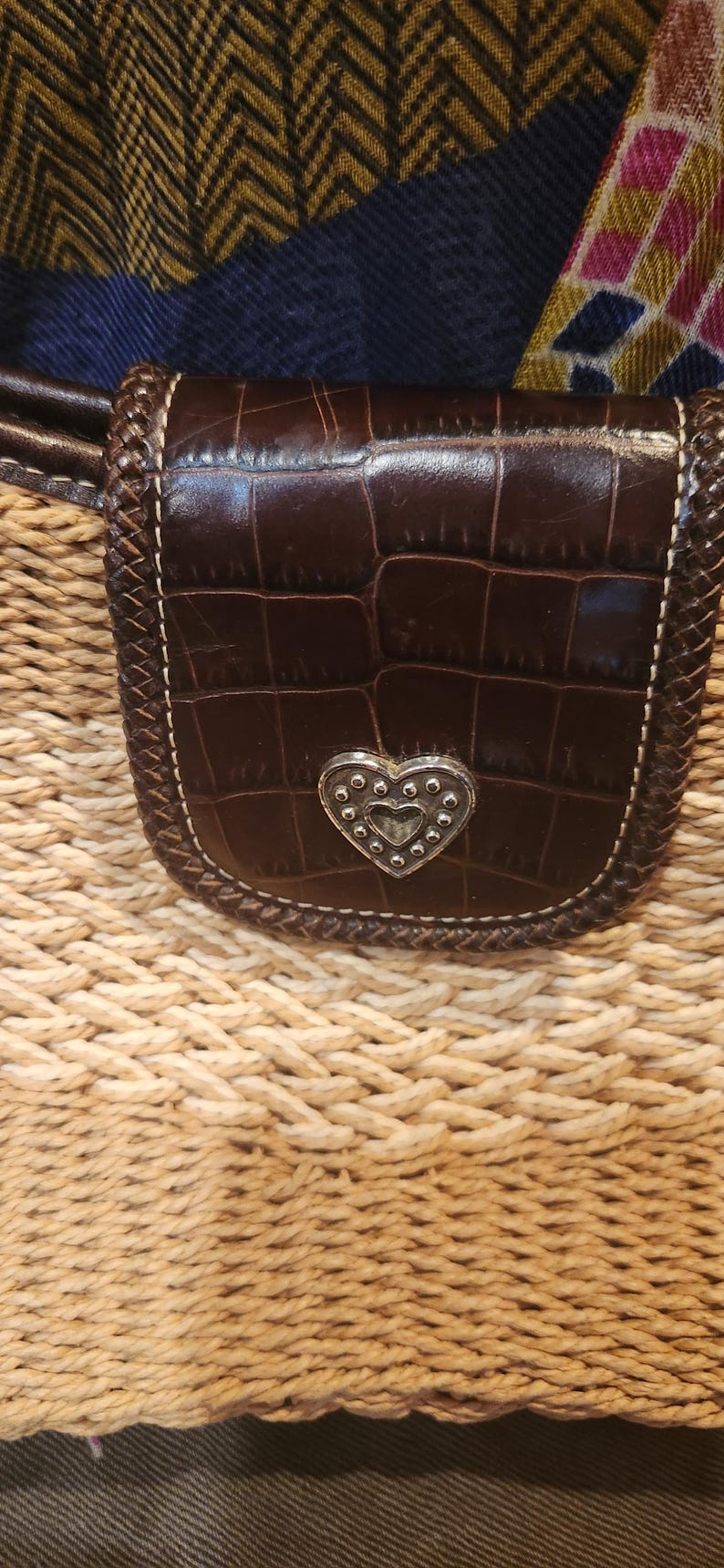 Vintage Brighton "Sydney" axelväska i stråläder bild 2