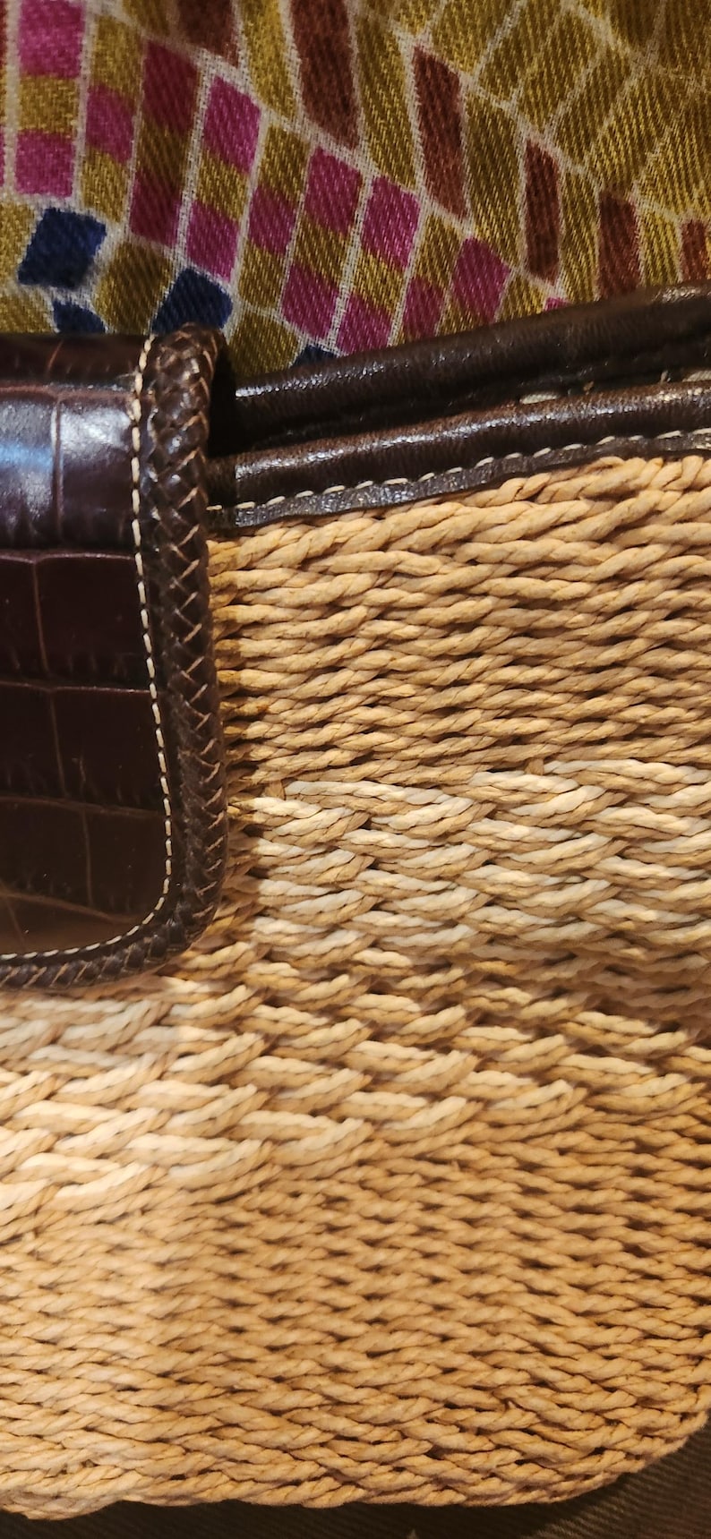 Vintage Brighton "Sydney" axelväska i stråläder bild 1