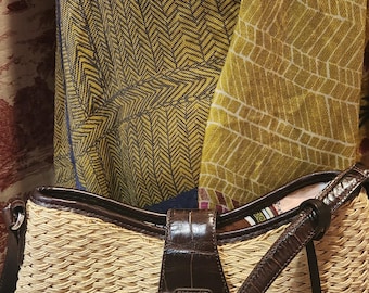 Brighton "Jani" vävd axelväska med krokodildetaljer