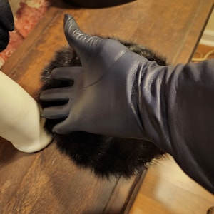 Vintage NAVY Leather Gloves - SZ XSmall/Small