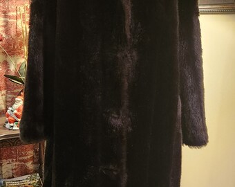 1950s-60s Faux Fur Full Length Coat SZ M - Etsy