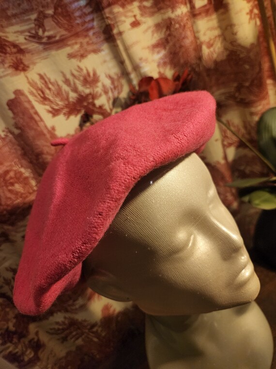 Vintage Hot Pink Beret - Beret Basque