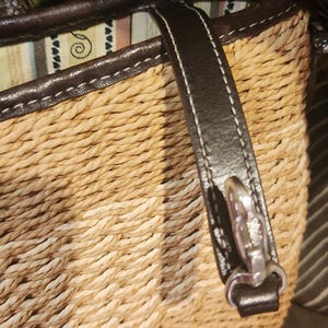 Vintage Brighton "Sydney" axelväska i stråläder bild 6