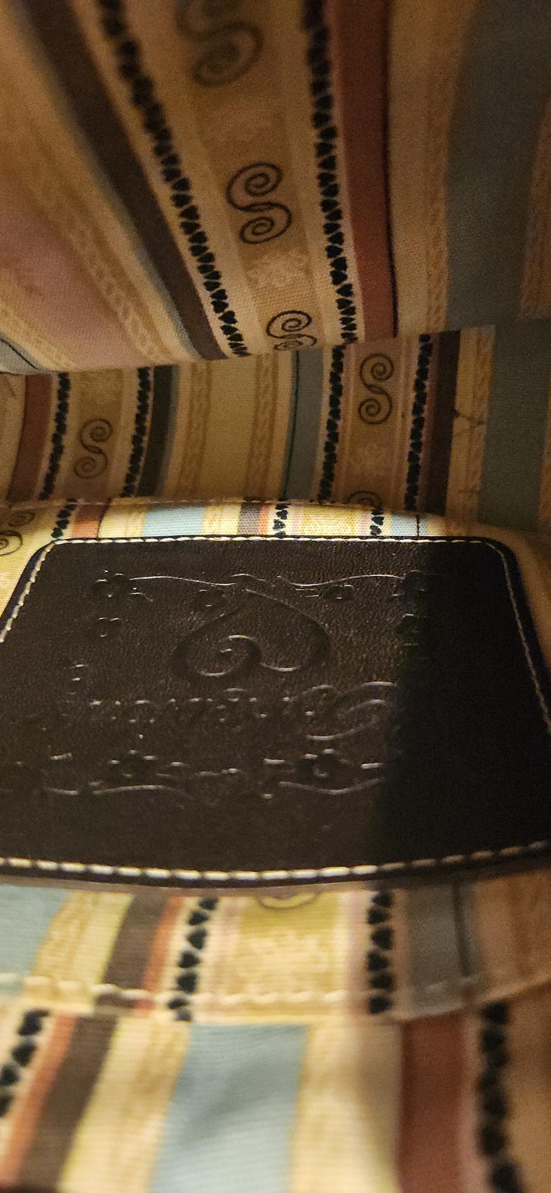 Vintage Brighton "Sydney" axelväska i stråläder bild 5