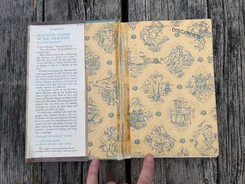 Sequoyah Leader of the Cherokees by Alice Marriott 1956 Landmark Books Vintage Children's Book image 4