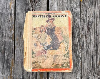 Complete Mother Goose 1930s 1940s Paper Ephemera Vintage Children's Book