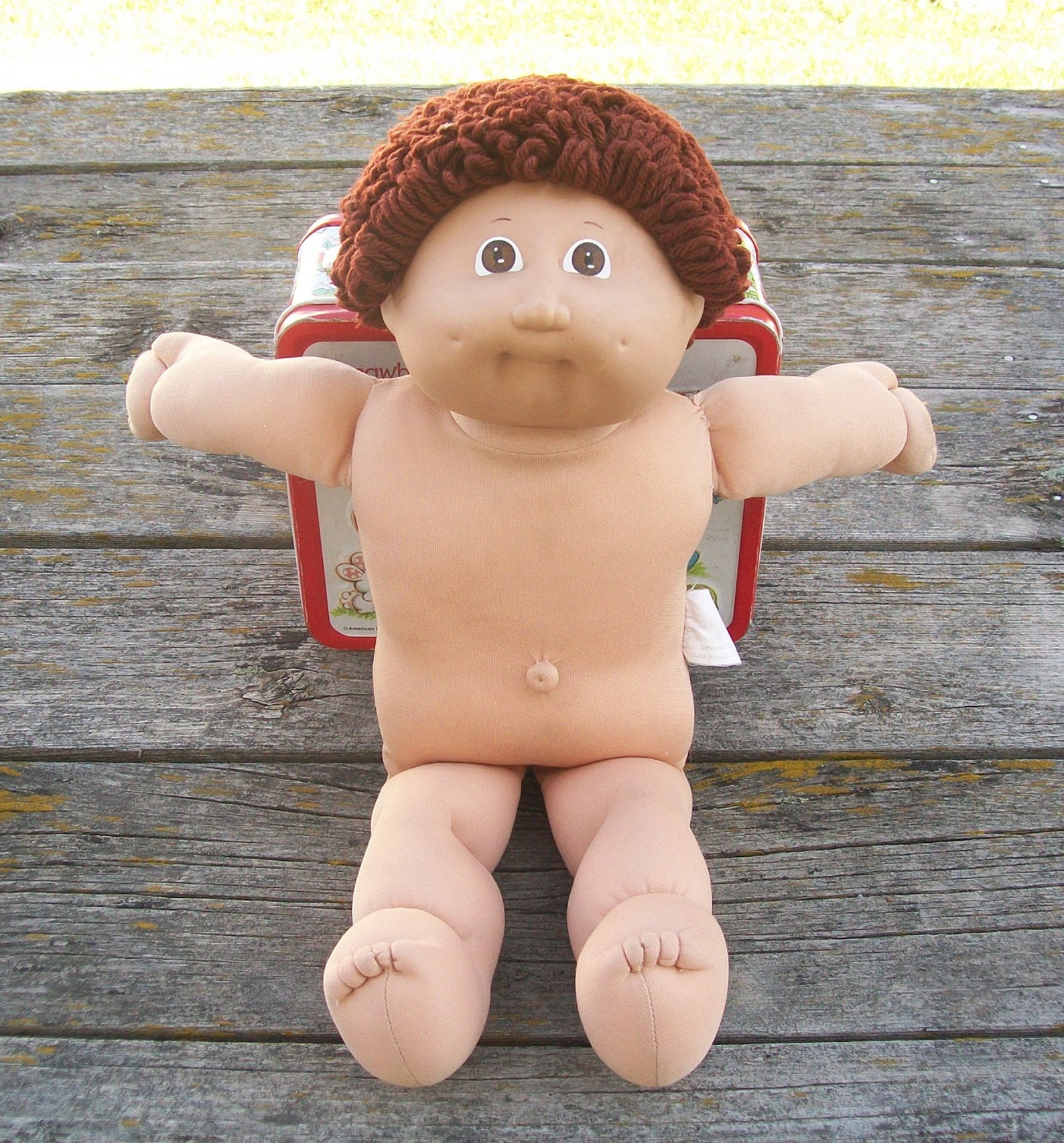 Vintage Cabbage Patch Doll Boy Dark Brown Curly Hair Brown Etsy