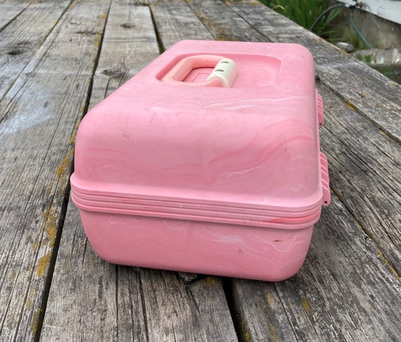 Pink Marbleized Caboodles Makeup Case Organizer 1… - image 6