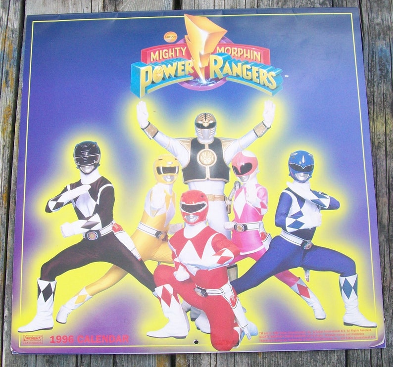Vintage Mighty Morphin Power Rangers Calendar 1996 Etsy