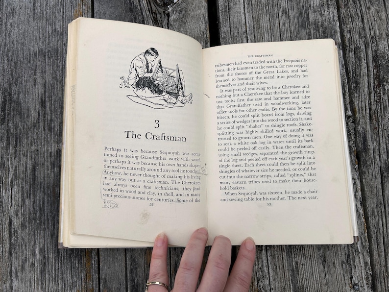 Sequoyah Leader of the Cherokees by Alice Marriott 1956 Landmark Books Vintage Children's Book image 8