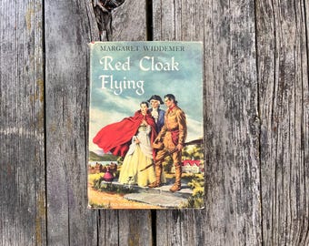 Capa roja volando de Margaret Widdemer, libro vintage de 1950