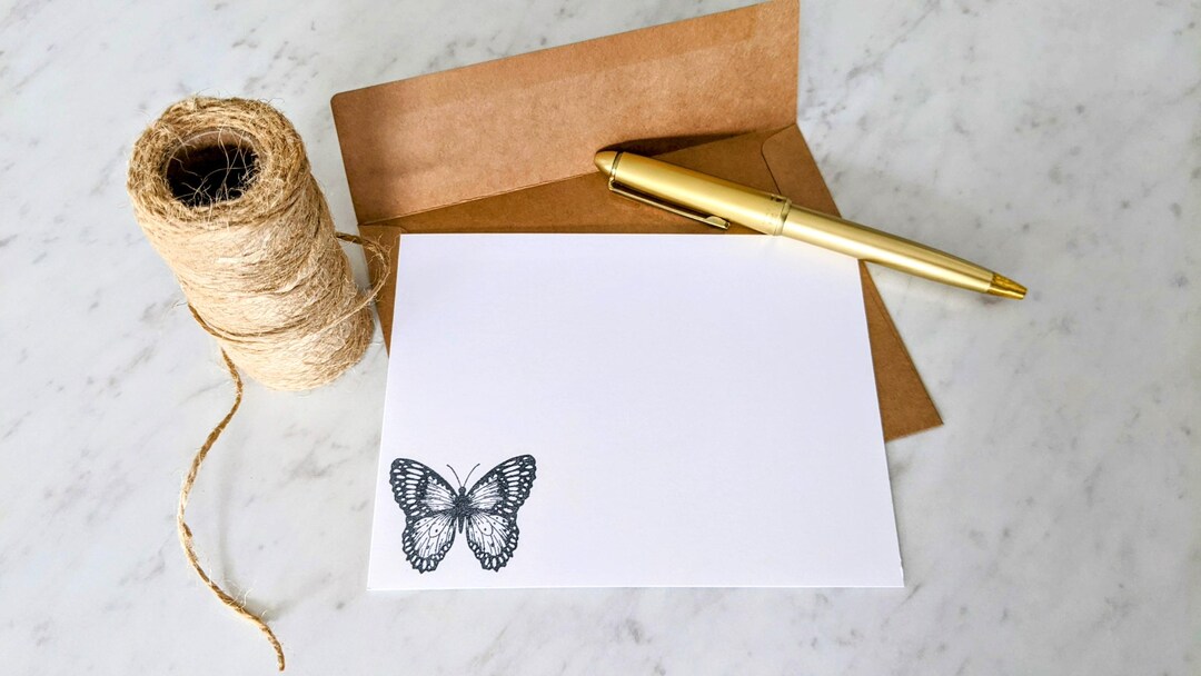 6 ~ Butterfly Stationery Flat Note Cards - Etsy