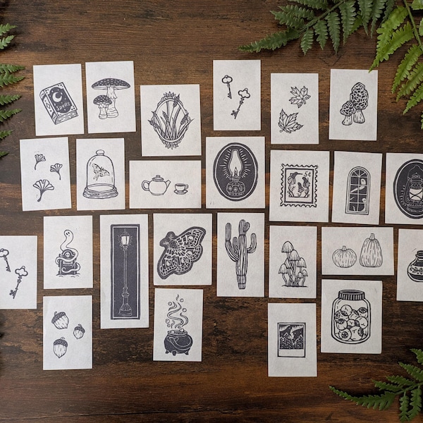 Impression linogravure originale faite à la main // Mini-impressions