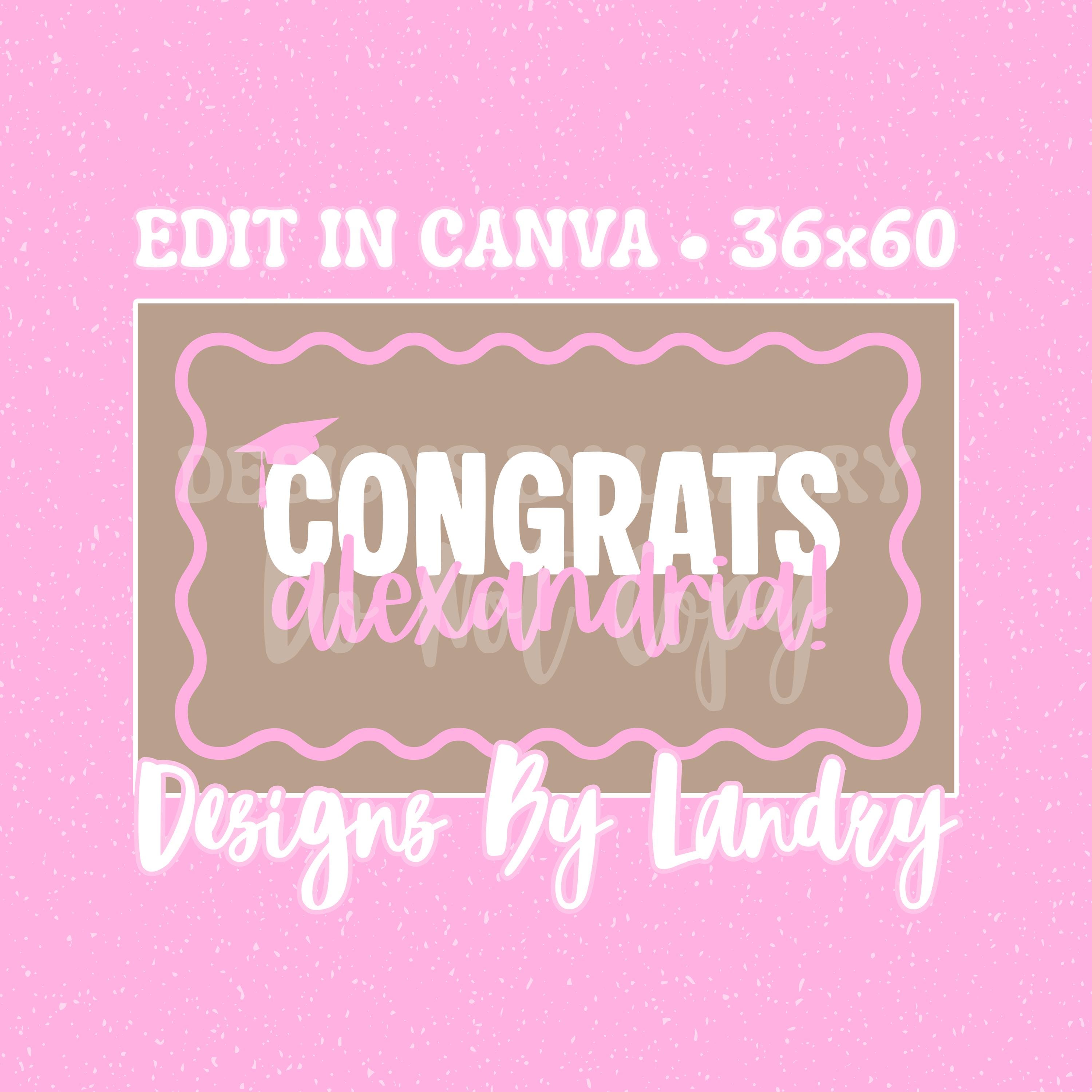 Wavy Border Graduation Brown Paper Banner Template (edit in Canva) - Etsy