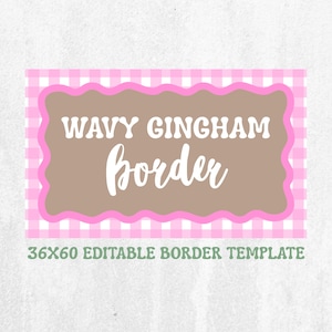 Wavy Gingham Border Banner Template (Edit in Canva)