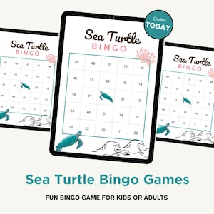 Sea Turtle Bingo Cards - Sea Turtle Themed Bingo Game
