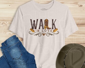 Camiseta cristiana occidental para mujer, bota vaquera, Efesios 5:2